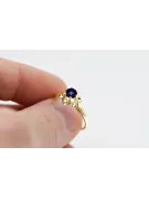 Ring Sapphire 14K Yellow gold Vintage craft vrc004y